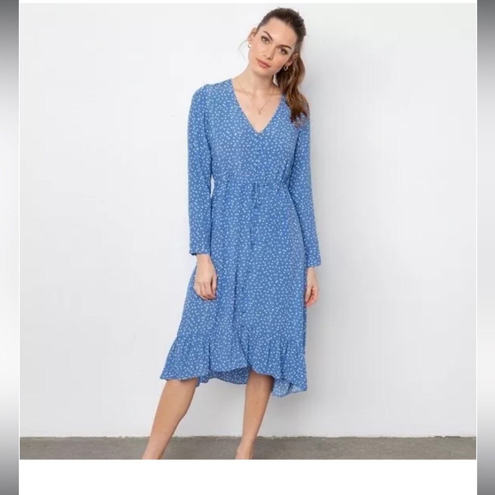 Rails Long Sleeve Midi Print Dress. Size small